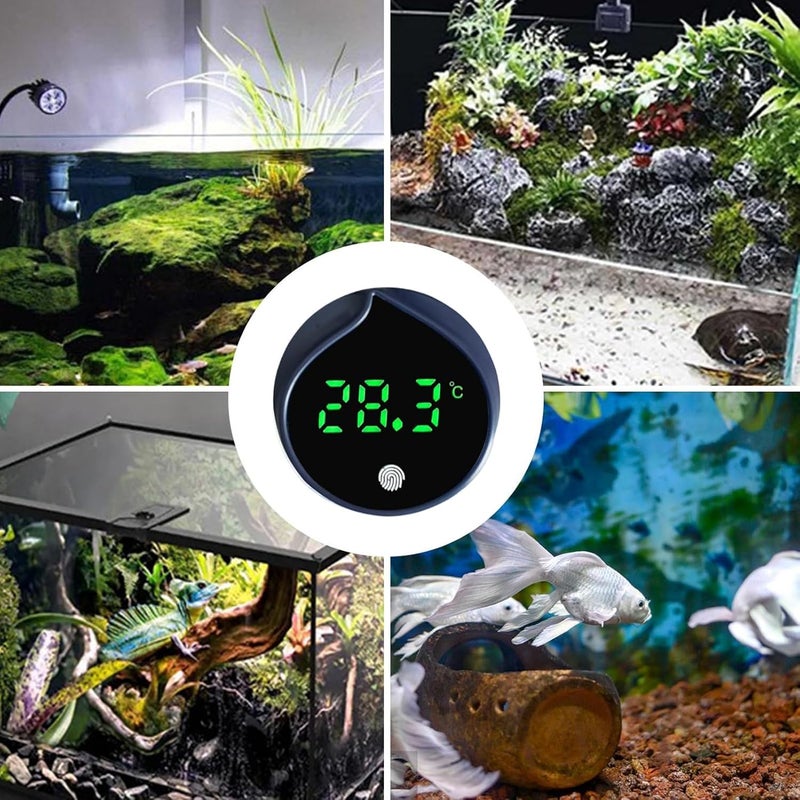Digital Water Temperature Gauge - Double-Unit Temperature Digital Gauge for Fish Tank | Saltwater Fish Tank Accessories - for Saltwater Aquarium Indoor Home Room Axolotl Turtle Betta Shrimp - Image 4