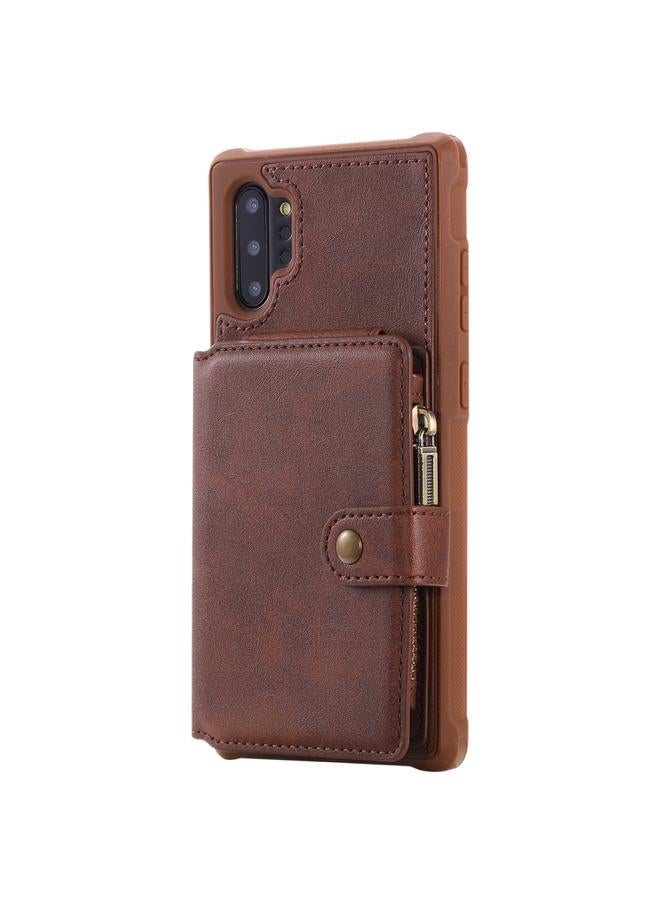 زبون جراب لهاتف Galaxy Note 10 Plus، جراب واقٍ مقاوم للصدمات بسحاب مع فتحات للبطاقات وقوس وحامل للصور ووظيفة المحفظة - Image 2