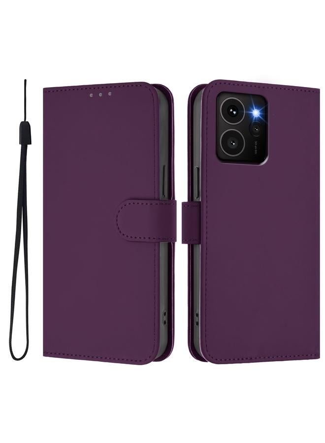 S-TOP Case For HMD Skyline Skin Feel Solid Color Leather Phone Case with Lanyard - Image 2