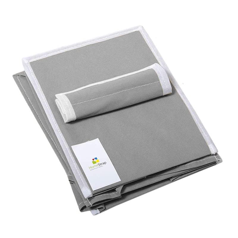 HomeStrap Non-Woven Non Woven Fabric Hanging 2 Shelf/Compartment Clothes Storage Wardrobe Organizer - (Grey)|(Pack Of 2)(Shark Tank Product) - Image 5