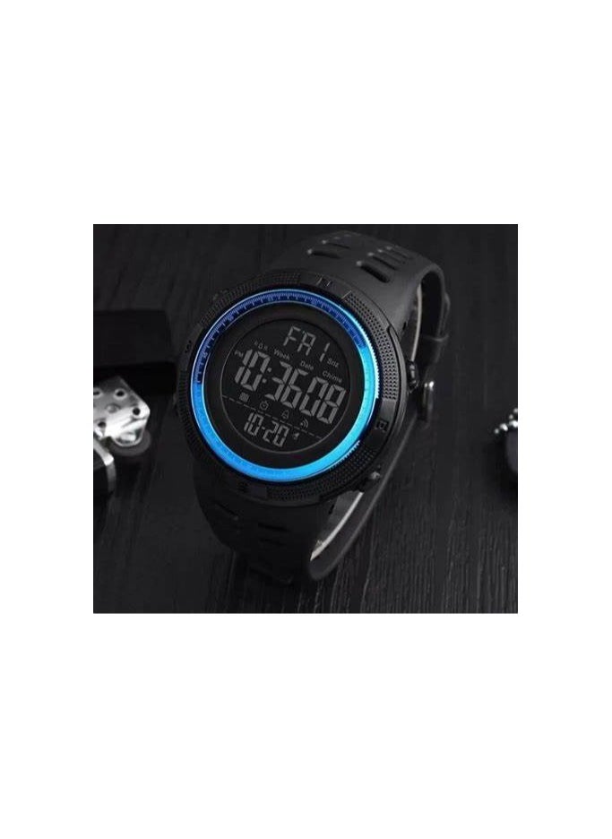SKMEI - SKMEI 1251 Men's Digital Sports Watch Silicone Rubber Strap Wristwatch - Blue - Image 1