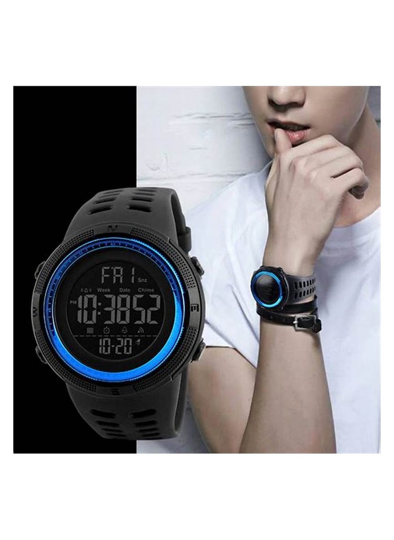 SKMEI - SKMEI 1251 Men's Digital Sports Watch Silicone Rubber Strap Wristwatch - Blue - Image 1