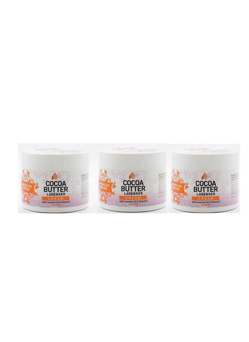AMERICAN DREAM Cocoa Butter Cream with Lavender Oil and Vitamin E 500ml x 3 