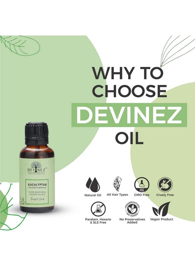 ديفينيز زيت الأوكالبتوس/النيلجيري/أوتي العطري من ديفينيز - 50 مل، طبيعي 100% نقي وغير مخفف بدرجة علاجية في زجاجة زجاجية - مثالي للاستنشاق بالبخار والتدليك والعلاج بالروائح والاسترخاء - Image 2