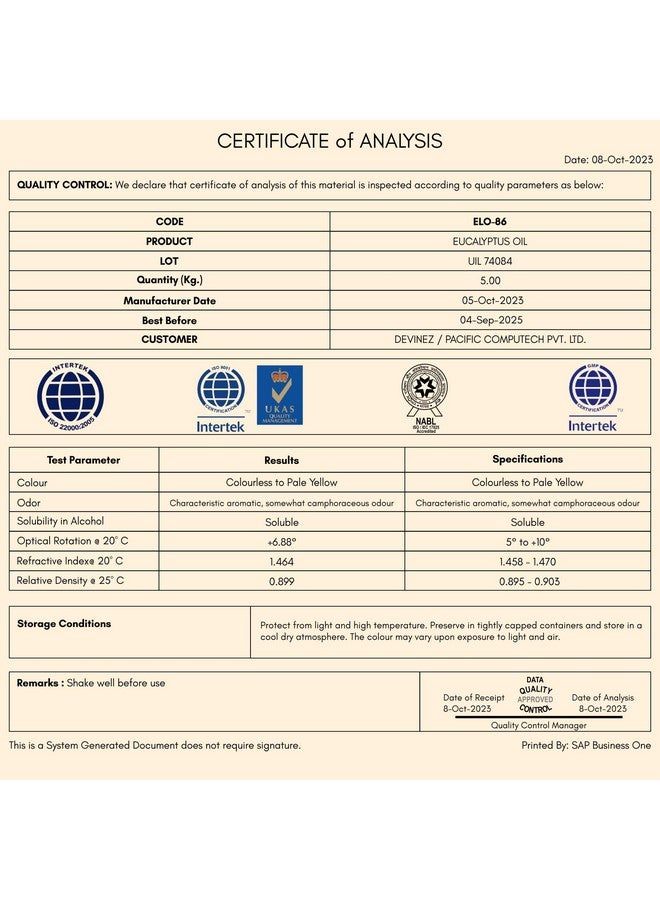 ديفينيز زيت الأوكالبتوس/النيلجيري/أوتي العطري من ديفينيز - 50 مل، طبيعي 100% نقي وغير مخفف بدرجة علاجية في زجاجة زجاجية - مثالي للاستنشاق بالبخار والتدليك والعلاج بالروائح والاسترخاء - Image 3