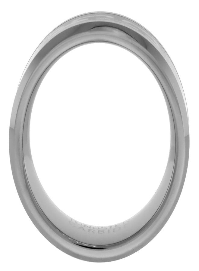 سابرينا سيلفر خاتم زفاف سابرينا من الفضة والتنغستن كاربايد، 8 مم، مسطح، مرصع بسلسلة ذهبية، حواف مشطوفة، مقاس 10 - Image 2