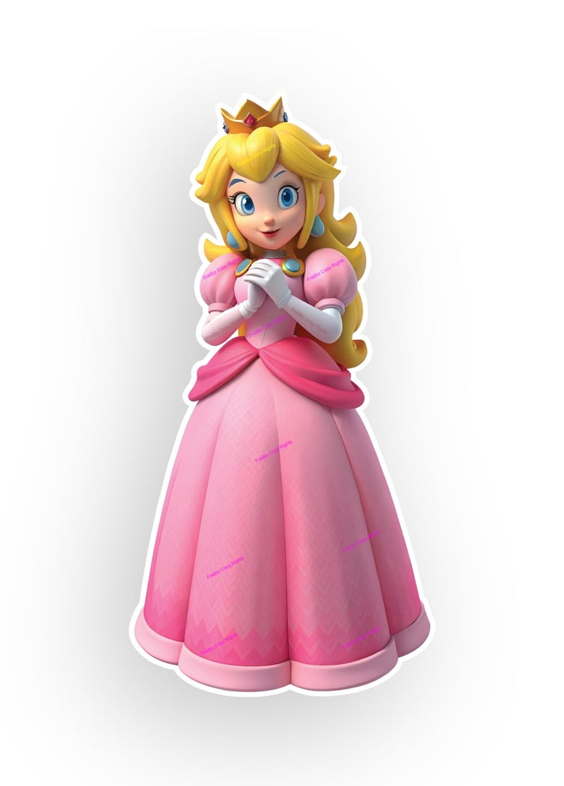 FnkBiz Princess Stickers for Kids Teens Doll Anime Decal Sticker Waterproof Vinyl for Car Window Water Bottle Tumbler Vanity Skateboard Laptop Luggage Fridge Color Peach Pink Size 66 Inches Tall x 3 Wide - Image 3