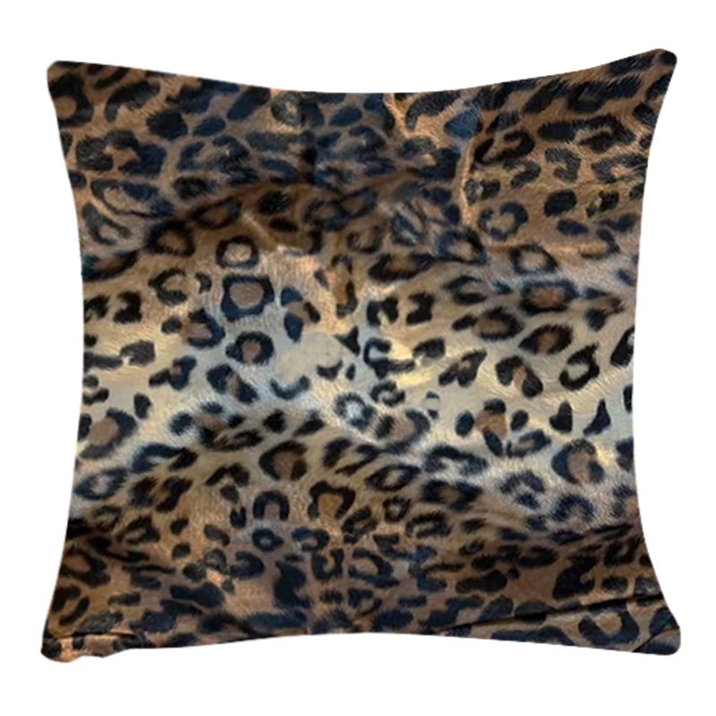 WOMHOPE 2 Pack - 18"" x 18"" Short Faux Fur Cushion Decorative Pillow Covers Animal Theme Print Style Square Throw Pillowcase Cushion Covers for Sofa Bed Chair Auto Seat (A) - Image 2