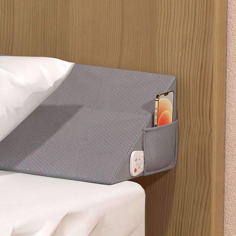 Full Size Bed Wedge Pillow For Headboard Gap Filler 60x6x8 Inch Dark Grey - Image 1