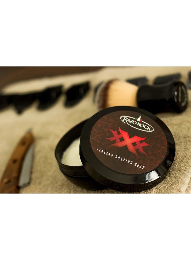 RazoRock XXX Italian Shaving Soap: Artisan Made Shaving Soap for Men - Tallow Based Shave Cream Soap for Wet Shaving - Rich, Creamy Lather and Classic Italian Barber Shop Scent - 5 Fl Ounces (150 ML) - Image 3