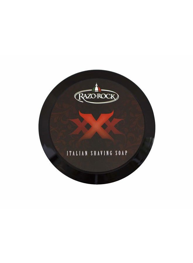 RazoRock XXX Italian Shaving Soap: Artisan Made Shaving Soap for Men - Tallow Based Shave Cream Soap for Wet Shaving - Rich, Creamy Lather and Classic Italian Barber Shop Scent - 5 Fl Ounces (150 ML) - Image 1