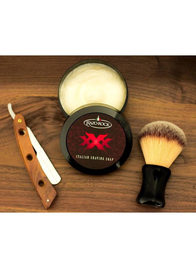 RazoRock XXX Italian Shaving Soap: Artisan Made Shaving Soap for Men - Tallow Based Shave Cream Soap for Wet Shaving - Rich, Creamy Lather and Classic Italian Barber Shop Scent - 5 Fl Ounces (150 ML) - Image 2