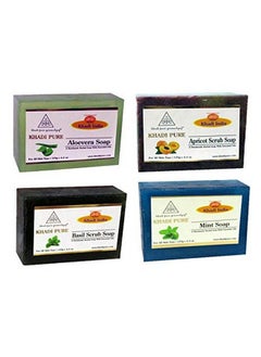 Khadi Pure Aloe Vera Apricot Basil & Mint Soap 125 G (Pack Of 4)  - Image 1