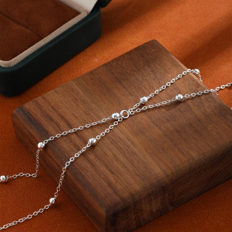 MFRYK 2PCS 14K Silver Plated Waist Chain Layered Double Beaded Satellite Belly Body Chain Boho Beach Waist Chains For Women Adjustable Waterproof Sexy Bikini Body Chain Jewelry For Women - Image 5