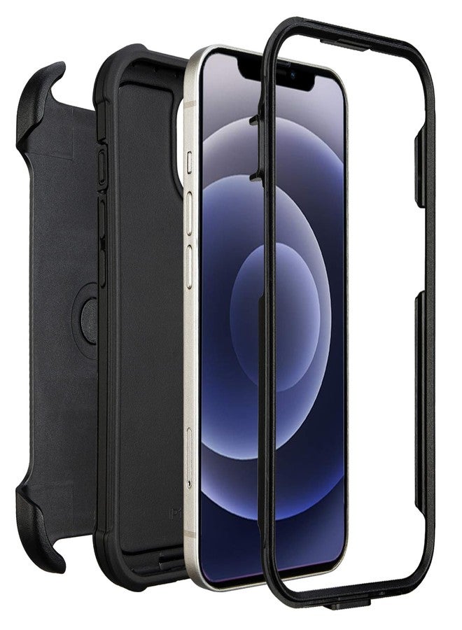 Saiboro for Defender iPhone 12 Case with Clip,Holster with Kickstand,for Heavy Duty iPhone 12 Phone Case Rugged 2 Layers of Sturdy,Anti-Drop for Phone Case iPhone 12Case Protective(Black) - Image 4