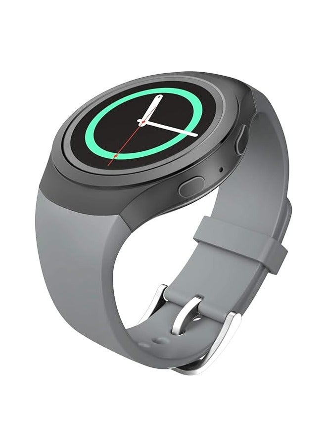 Watch Band Compatible with Samsung Gear S2, Silicone Replacement Sport Band fit Gear S2 (SM-R720 / SM-R730 ONLY) Watch, NOT FIT S2 Classic (SM-R732 & SM-R735), NOT FIT Gear Fit2,(Gray) - Image 1