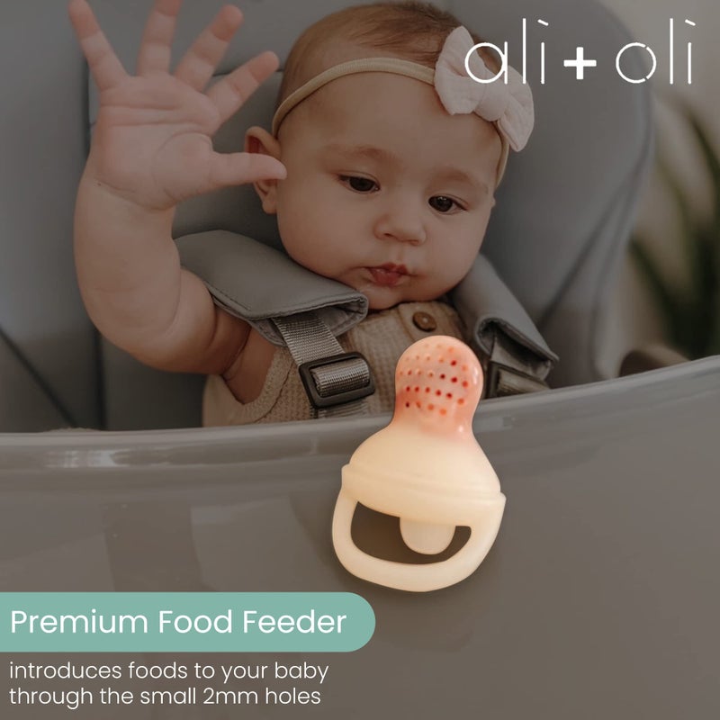 Ali+Oli (2-pc) Food & Fruit Feeder Pacifier (Oat & Coco) Set for Baby, BPA-Free Food-Grade Silicone Fruit Pacifier Feeder, Infant & Toddler Teether Soother, Fruit Teethers for Babies - Image 5