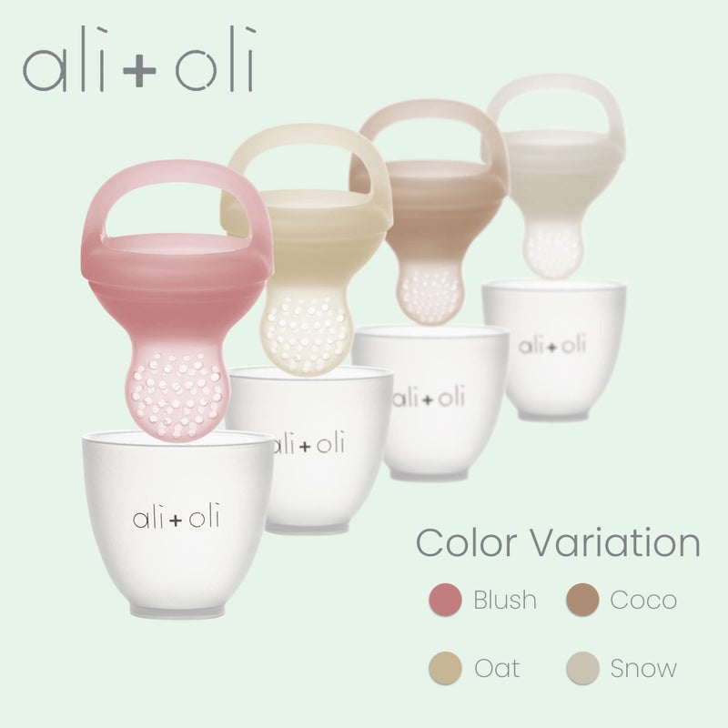 Ali+Oli (2-pc) Food & Fruit Feeder Pacifier (Oat & Coco) Set for Baby, BPA-Free Food-Grade Silicone Fruit Pacifier Feeder, Infant & Toddler Teether Soother, Fruit Teethers for Babies - Image 2