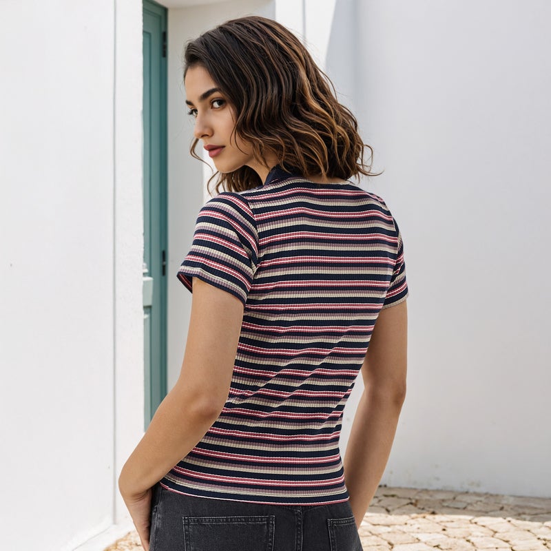 تواكستريمز تيشيرت بولو مخطط - Image 3