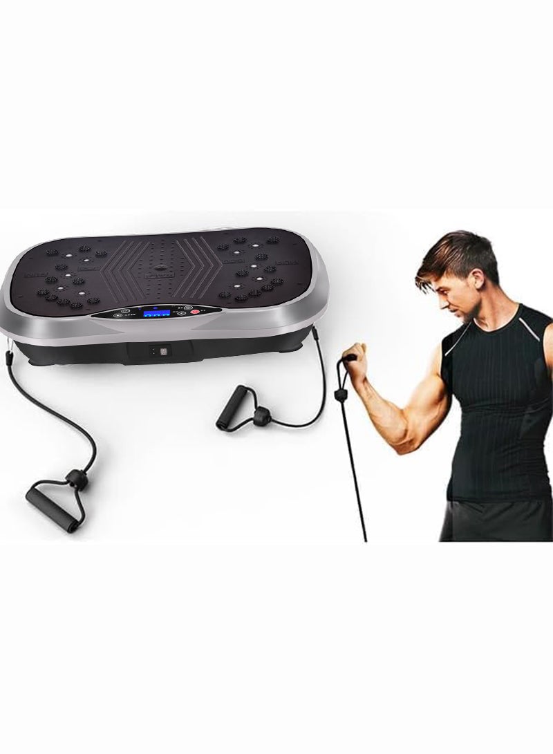 إي تي جي جهاز تمرين لوحة اهتزاز مضغوط، جهاز تمرين منصة اهتزاز كامل الجسم صغير لتصريف اللمف مع عقد الوخز بالإبر، حرق السعرات الحرارية، يساعد في تخفيف آلام الظهر والمفاصل - Image 4