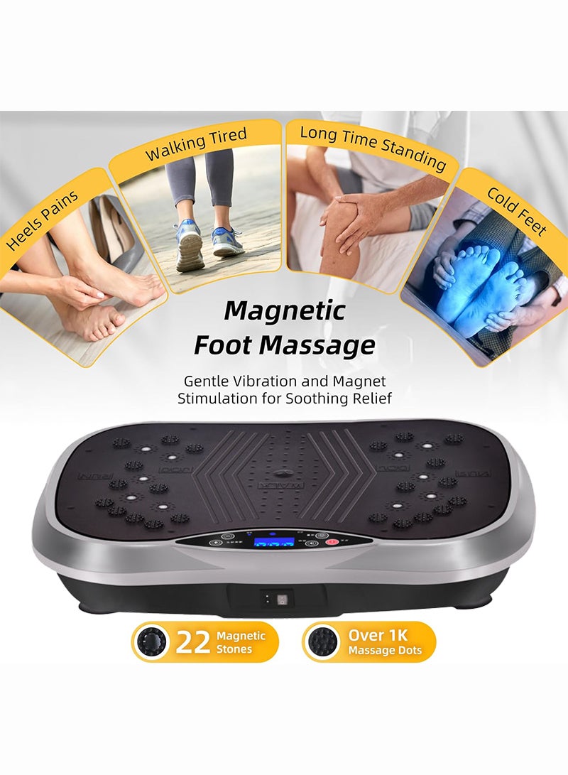 إي تي جي جهاز تمرين لوحة اهتزاز مضغوط، جهاز تمرين منصة اهتزاز كامل الجسم صغير لتصريف اللمف مع عقد الوخز بالإبر، حرق السعرات الحرارية، يساعد في تخفيف آلام الظهر والمفاصل - Image 3