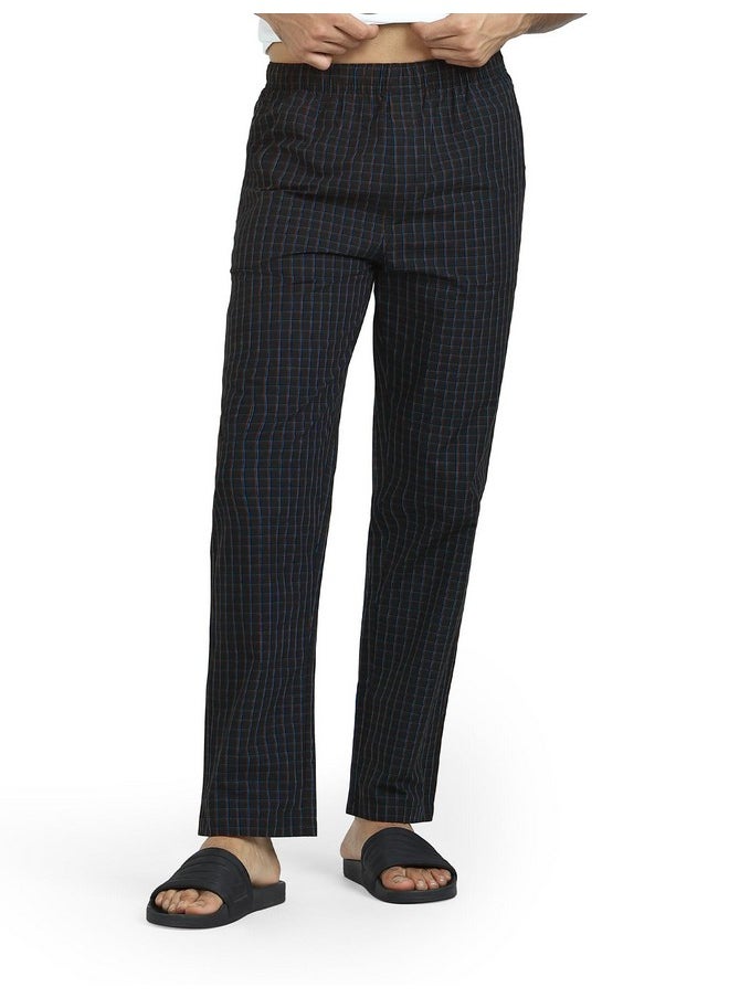 XYXX XYXX Men Combed Cotton Pyjama, Regular Fit, Checkmate, Pack of 2, XYPYJM2PCKN95M, Vivid Blue + Charcoal Black, M  - Image 2
