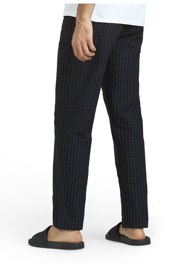 XYXX XYXX Men Combed Cotton Pyjama, Regular Fit, Checkmate, Pack of 2, XYPYJM2PCKN95M, Vivid Blue + Charcoal Black, M  - Image 3