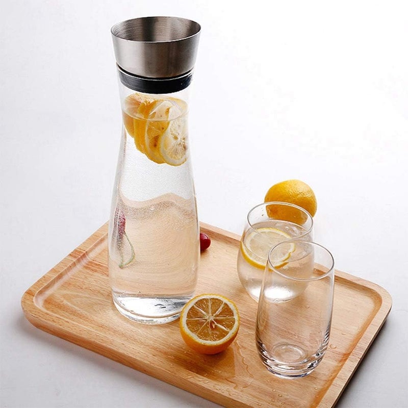 Tnfeeon 40.58 Oz Water Carafe with Top Lid, Acrylic Transparent Juice Containers, Large Carafe for Water, Iced Tea, Juice, Beverage, Cold Brew - Image 1