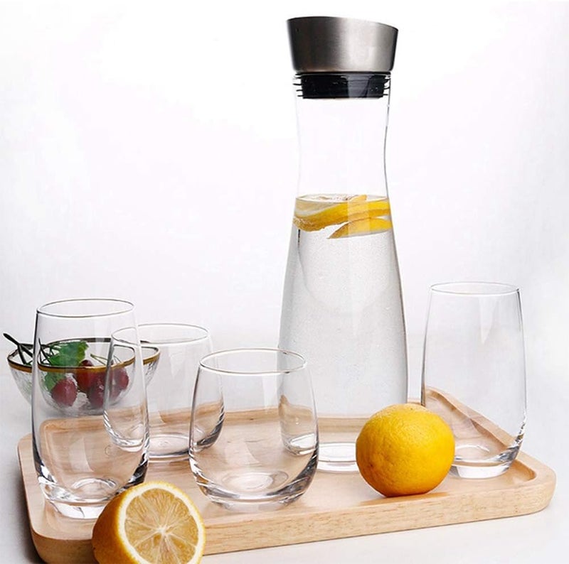 Tnfeeon 40.58 Oz Water Carafe with Top Lid, Acrylic Transparent Juice Containers, Large Carafe for Water, Iced Tea, Juice, Beverage, Cold Brew - Image 2