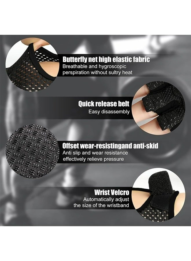 GO LOVE JOY Semi Finger Workout Gloves For Men Women Palm Protection Lightweight Breathable Gym Weight Lifting Gloves Anti Slip Sweat Absorbent Fitness Training Exercise Cycling Hiking Sports Gloves Black - Image 3