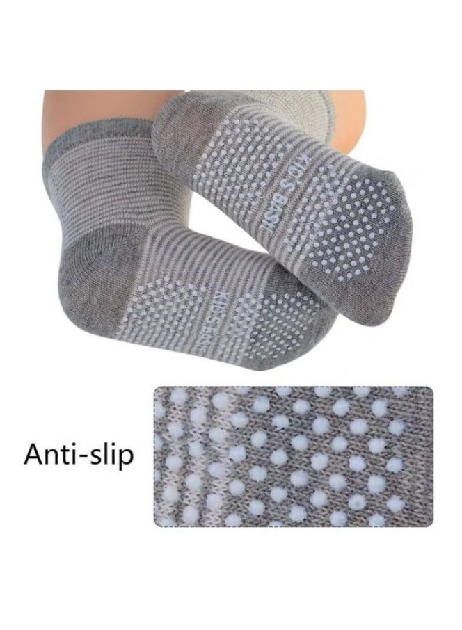 12 Pairs Of Cotton Non-Slip Striped Baby Socks for Kids Boys' Socks Girls' Socks Multicolor  - Image 3