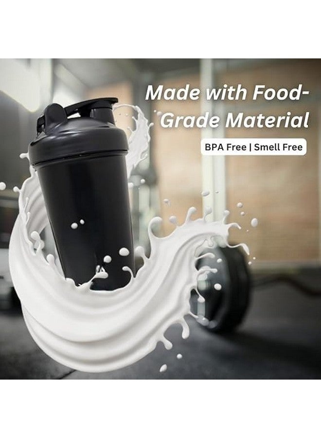Shopsidex Shaker Bottle, Food-Grade Material Gym Shaker with Steel Mixer Ball | BPA & Smell Free (Black Gym Shaker) - Image 5