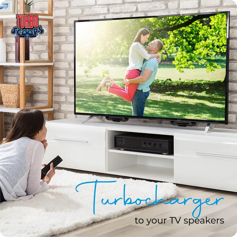 كاري بديل شريط صوت تلفزيون KARE TurboScoops يعيد توجيه الصوت مباشرة نحوك وليس نحو الأرض للحصول على صوت واضح. يحل محل استخدام مثني صوت مكلف أو شريط صوت مصغر. صنع في الولايات المتحدة الأمريكية. - Image 2