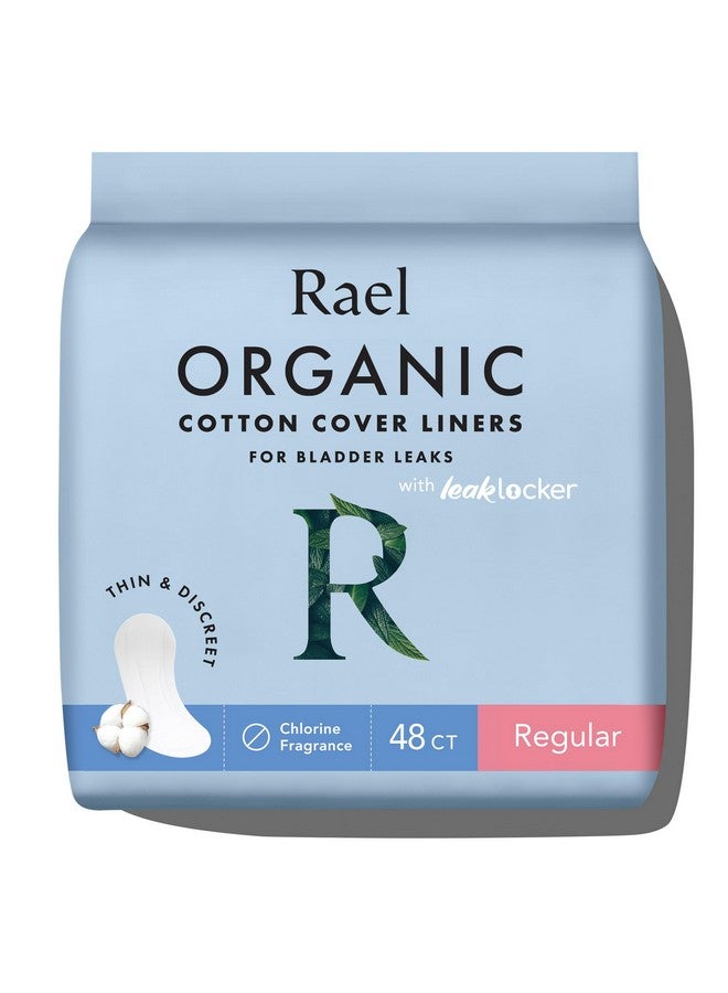 Rael Rael Incontinence Liners for Women, Organic Cotton Cover, Postpartum Essential, Moderate Absorbency, Bladder Control, 4-Layer Core with Leak Guard Technology (Regular, 48 Count)  - Image 1