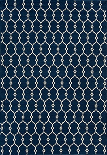 Momeni Rugs , Baja Collection Contemporary Indoor & Outdoor Area Rug, Easy to Clean, UV protected & Fade Resistant, 2'3" x 4'6", Navy Blue - Image 2