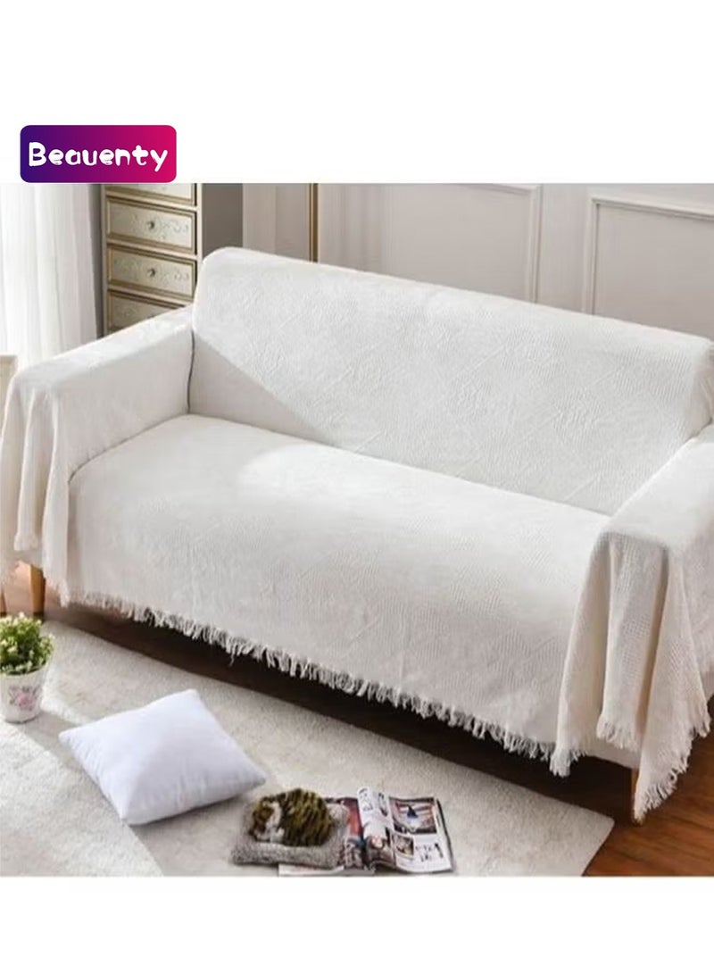 بيوينتي صوفا ذات غطاء أبيض على شكل رعوي 130 × 180 سم - Image 1