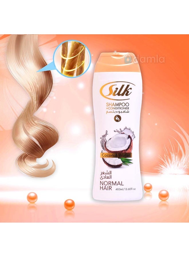 Silky Coconut Water Shampoo and Conditioner for Normal Hair - 400ml - Image 1