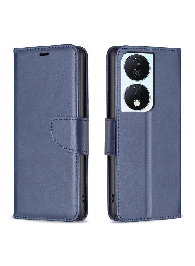 اس-توب جراب هاتف Honor X7b من جلد الحمل بلون نقي وملمس جلدي قابل للطي - Image 1