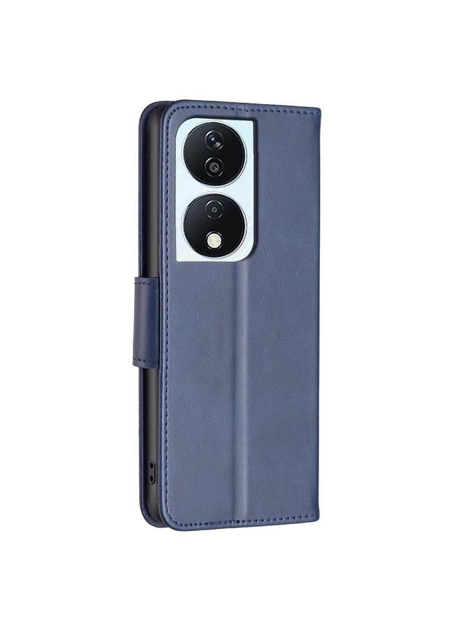 اس-توب جراب هاتف Honor X7b من جلد الحمل بلون نقي وملمس جلدي قابل للطي - Image 3