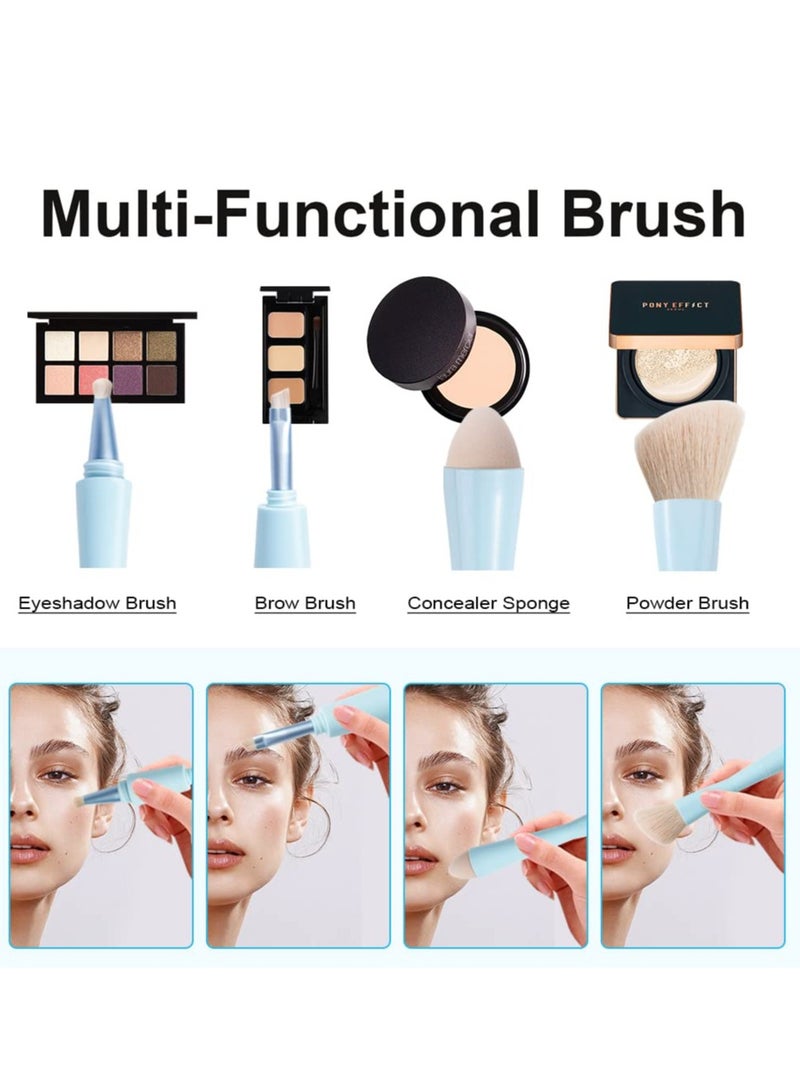 general 4-in-1 Makeup Brush - All-in-One Multi-Tasking Blending Sponge, Eyeshadow, Eyebrow & Liner, Blush & Bronzer Brush - On-the-Go Makeup Applicator Tool - Vegan & Travel-Friendly - Image 5