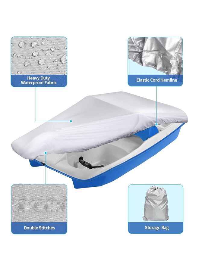 Generic 420D Pedal Boat Cover - Heavy Duty Outdoor 3 or 5 Person Paddle Boat Protector(Gray)  - Image 5