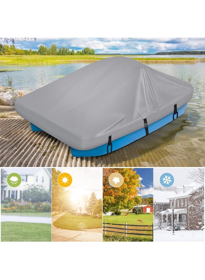 Generic 420D Pedal Boat Cover - Heavy Duty Outdoor 3 or 5 Person Paddle Boat Protector(Gray)  - Image 2