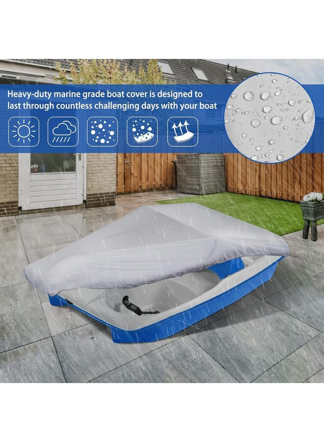 Generic 420D Pedal Boat Cover - Heavy Duty Outdoor 3 or 5 Person Paddle Boat Protector(Gray)  - Image 3