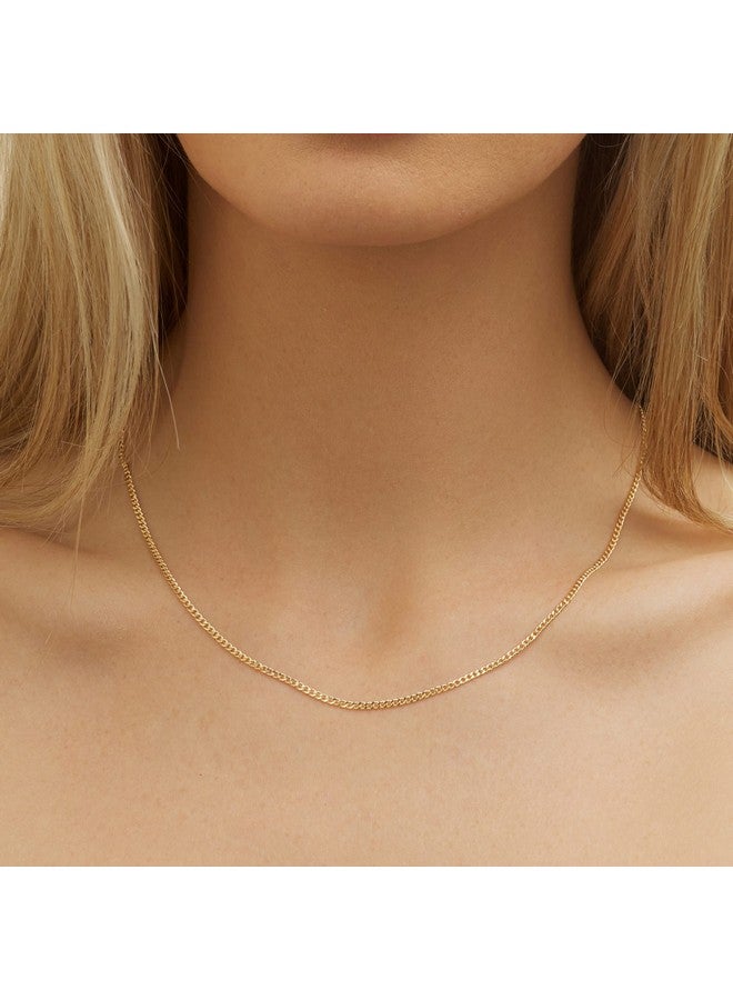 Barzel 18K Gold Plated Curb/Cuban Link Chain Necklace 2Mm, 3Mm, 4Mm, 5Mm For Women Or Men - Made In Brazil (20 Inches, 2Mm Gold) - Image 2