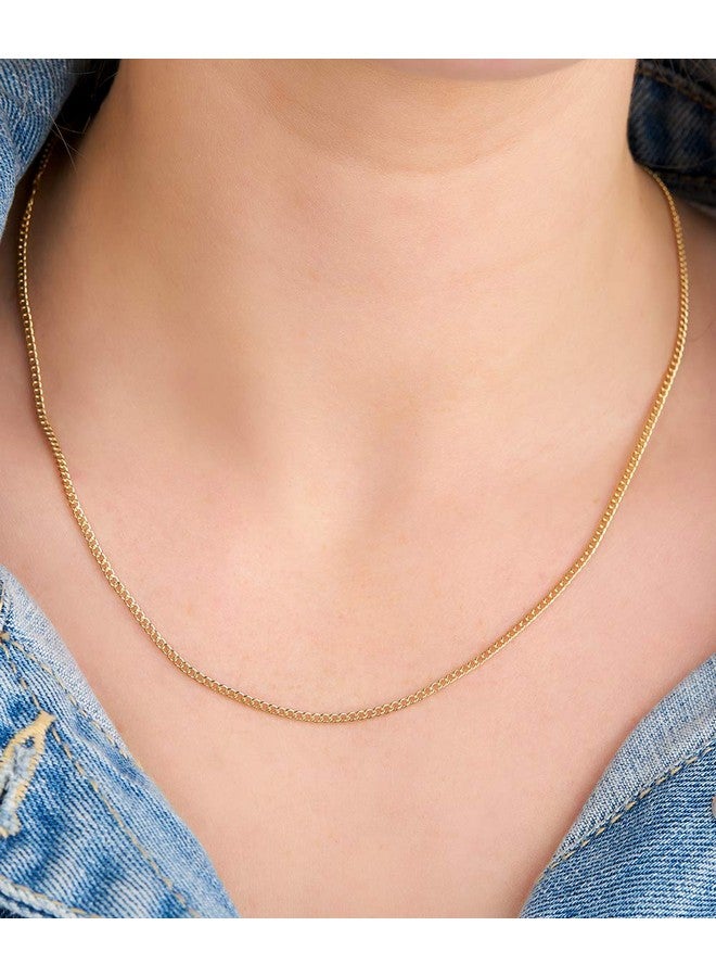 Barzel 18K Gold Plated Curb/Cuban Link Chain Necklace 2Mm, 3Mm, 4Mm, 5Mm For Women Or Men - Made In Brazil (20 Inches, 2Mm Gold) - Image 4