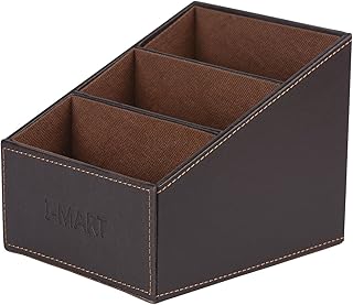 I-MART I-MART PU Leather TV Remote Control Holder, Caddy, Organizer, Storage, Stand (Brown) - Image 1