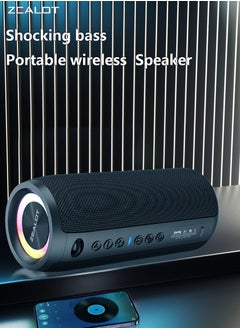 Zealot ZEALOT S51 Pro 40W Bluetooth Speakers, Outdoor Portable Subwoofer Speaker, Dual Pairing, 5200mAh Battery 24 Hours Playtime Loud Stereo Booming Bass, Connect With TV/ Mobile Phone/ Tablet  - Image 3