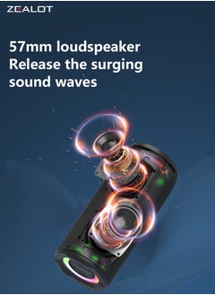 Zealot ZEALOT S51 Pro 40W Bluetooth Speakers, Outdoor Portable Subwoofer Speaker, Dual Pairing, 5200mAh Battery 24 Hours Playtime Loud Stereo Booming Bass, Connect With TV/ Mobile Phone/ Tablet  - Image 5