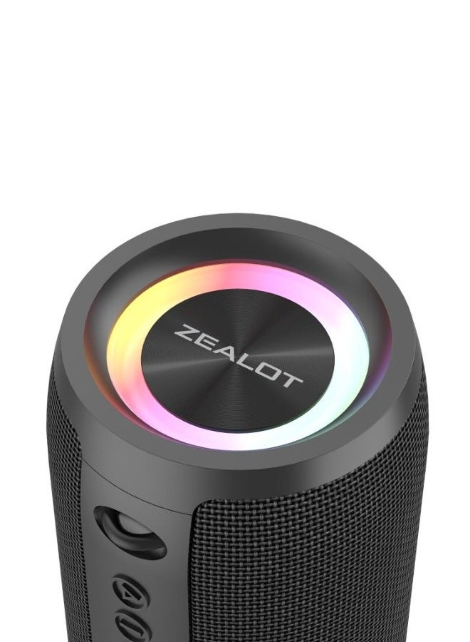 زيلوت مكبر صوت ZEALOT S51 Pro 80 وات بتقنية البلوتوث، مكبر صوت محمول خارجي، اقتران مزدوج، بطارية 5200 مللي أمبير في الساعة، وقت تشغيل 24 ساعة، صوت جهير قوي، يمكن توصيله بالتلفزيون/الهاتف المحمول/الكمبيوتر اللوحي - Image 5