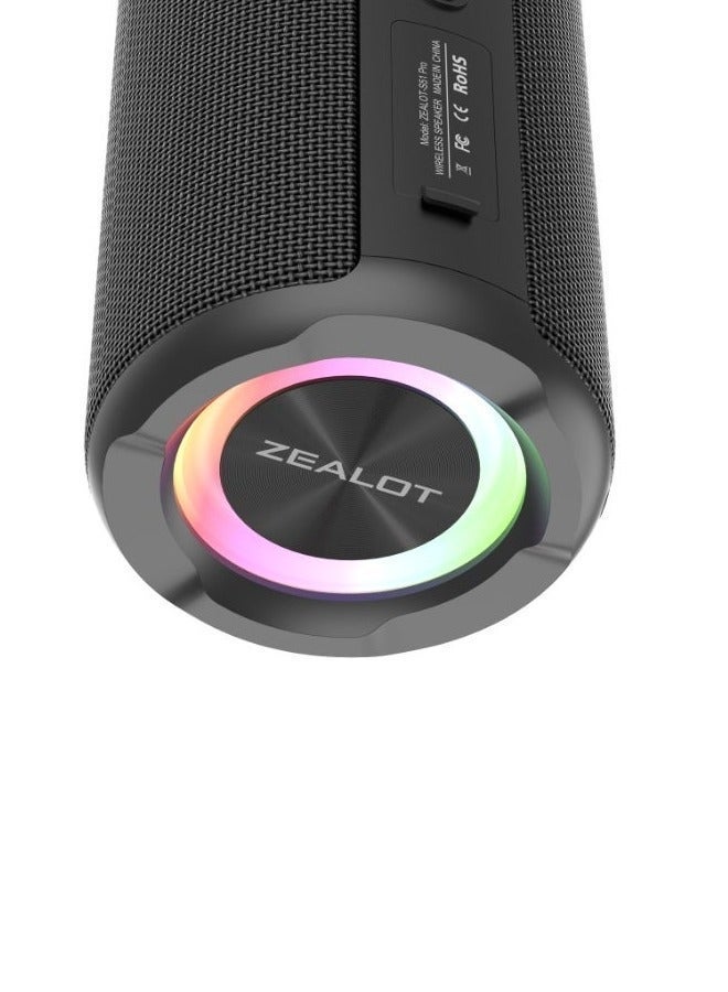 زيلوت مكبر صوت ZEALOT S51 Pro 80 وات بتقنية البلوتوث، مكبر صوت محمول خارجي، اقتران مزدوج، بطارية 5200 مللي أمبير في الساعة، وقت تشغيل 24 ساعة، صوت جهير قوي، يمكن توصيله بالتلفزيون/الهاتف المحمول/الكمبيوتر اللوحي - Image 5